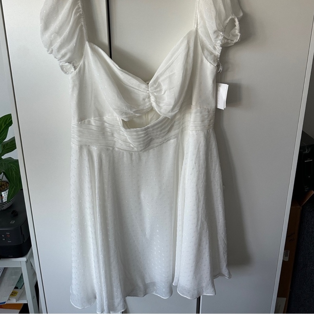 David's Bridal White Mini Dress